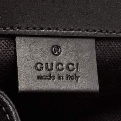 Gucci Black GG Supreme Canvas and Leather Web Backpack