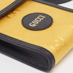 Gucci Yellow/Black GG Nylon and Leather Mini Off The Grid Crossbody Bag