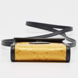 Gucci Yellow/Black GG Nylon and Leather Mini Off The Grid Crossbody Bag