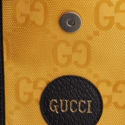 Gucci Yellow/Black GG Nylon and Leather Mini Off The Grid Crossbody Bag