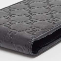 Pre Owned Gucci Black Guccissima Leather Bifold Wallet