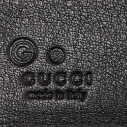 Pre Owned Gucci Black Guccissima Leather Bifold Wallet