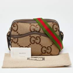 Gucci Beige/Brown Jumbo GG Canvas and Leather Mesenger Bag