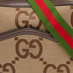 Gucci Beige/Brown Jumbo GG Canvas and Leather Mesenger Bag