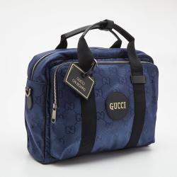 Gucci Blue GG Nylon Off The Grid Briefcase