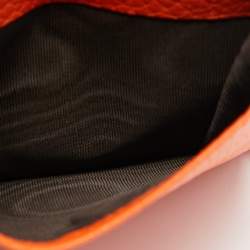 Pre Owned Gucci Orange Jumbo GG Leather Coin Bifold Wallet
