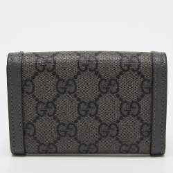 Gucci Grey GG Supreme Canvas and Leather Ophidia Business Card Holder