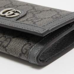 Gucci Grey GG Supreme Canvas and Leather Ophidia Business Card Holder