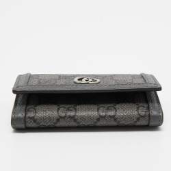 Gucci Grey GG Supreme Canvas and Leather Ophidia Business Card Holder