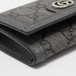 Gucci Grey GG Supreme Canvas and Leather Ophidia Business Card Holder