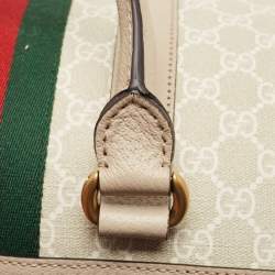 Gucci Beige/Off White GG Supreme Canvas Medium Web Savoy Duffle Bag