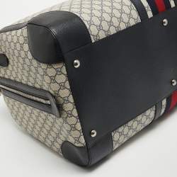 Gucci Blue/Beige GG Supreme Canvas Maxi Savoy Duffle Bag