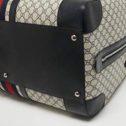 Gucci Blue/Beige GG Supreme Canvas Maxi Savoy Duffle Bag