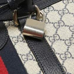 Gucci Blue/Beige GG Supreme Canvas Maxi Savoy Duffle Bag