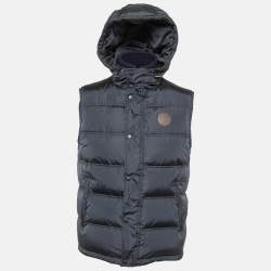 Gucci  Navy Blue Synthetic Sleeveless Quilted Down Jacket M