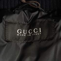 Gucci  Navy Blue Synthetic Sleeveless Quilted Down Jacket M