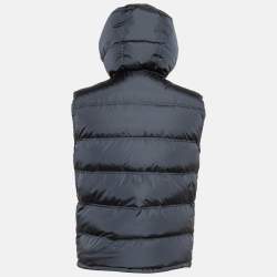 Gucci  Navy Blue Synthetic Sleeveless Quilted Down Jacket M