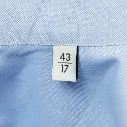 Gucci Blue Embroidered Cotton Buttoned Up Shirt XXL