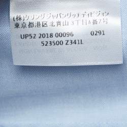 Gucci Blue Embroidered Cotton Buttoned Up Shirt XXL