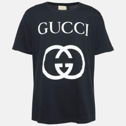 Gucci Black GG Print Jersey T-Shirt L