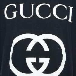 Gucci Black GG Print Jersey T-Shirt L