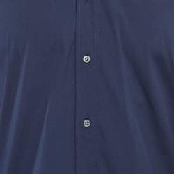 Gucci Caspian Blue Poplin Cotton Button Front Fitted Shirt L
