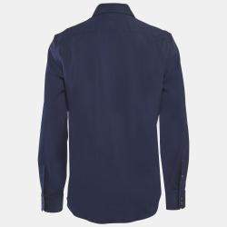 Gucci Caspian Blue Poplin Cotton Button Front Fitted Shirt L