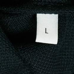 Gucci Black/Yellow Cotton Piquet Polo T-Shirt L