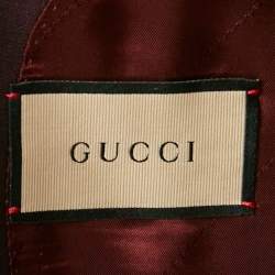 Pre Owned Gucci Burgundy Mohair Single Breasted Blazer L