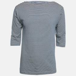 Gucci Blue/White Orgasmique Striped Cotton Basque T-Shirt S