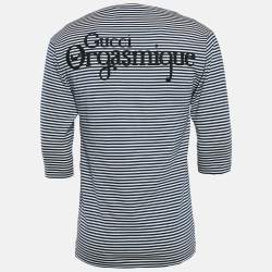 Gucci Blue/White Orgasmique Striped Cotton Basque T-Shirt S
