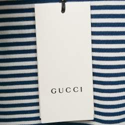 Gucci Blue/White Orgasmique Striped Cotton Basque T-Shirt S