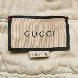 Pre Owned Gucci Blue Jumbo GG Supreme Denim Embroidered Shorts M