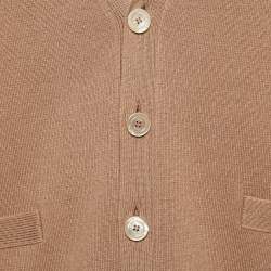 Gucci Beige Cashmere Knit Button Front Cardigan S