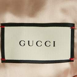 Pre Owned Gucci Grey Bee Flannel Wool Single Breasted Pants Suit L