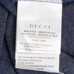 Pre Owned Gucci Blue Cotton Pique Slim Polo T-Shirt XXL