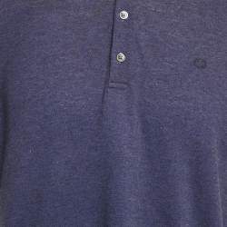 Pre Owned Gucci Blue Cotton Pique Slim Polo T-Shirt XXL