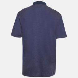 Pre Owned Gucci Blue Cotton Pique Slim Polo T-Shirt XXL