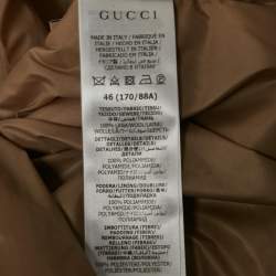 Gucci Camel Brown Brushed GG Flannel Wool Button Front Jacket S