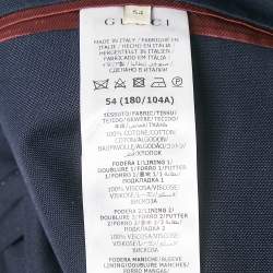 Gucci Navy Blue Cotton Single Breasted Caspian Tailored Blazer XXL