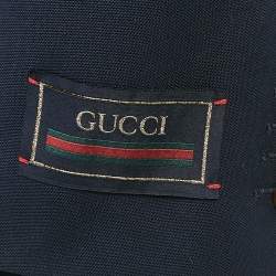 Gucci Navy Blue Cotton Single Breasted Caspian Tailored Blazer XXL