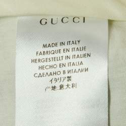 Gucci Beige Textured Cotton Regular Fit Trousers L