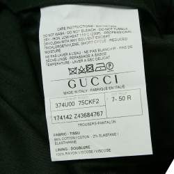 Gucci Blue Gabardine Regular Fit Trousers L