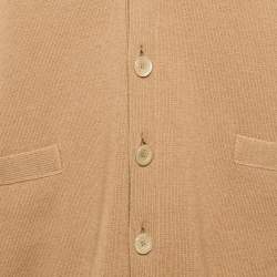 Gucci Camel Brown Cashmere Knit Button Front Cardigan M