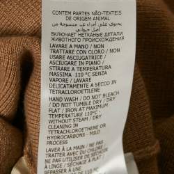 Gucci Camel Brown Cashmere Knit Button Front Cardigan M