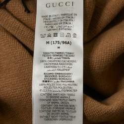 Gucci Camel Brown Cashmere Knit Button Front Cardigan M