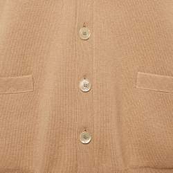 Gucci Camel Brown Cashmere Knit Button Front Cardigan M