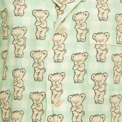 Pre Owned Gucci Ha Ha Ha Green Teddy Print Cotton  Pajama Set L