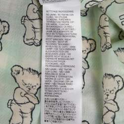 Pre Owned Gucci Ha Ha Ha Green Teddy Print Cotton  Pajama Set L