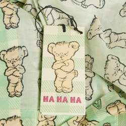 Pre Owned Gucci Ha Ha Ha Green Teddy Print Cotton  Pajama Set L